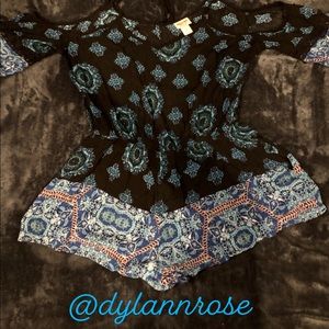 ❗️FINAL PRICE❗️Boho Beautiful Blue Romper